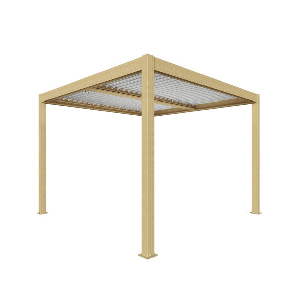 Pergola bioclimatica Atena effetto legno 3 x 4 x H 2,5 m