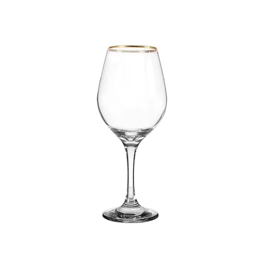 Set 6 calici Amber con bordo oro da 46 cl