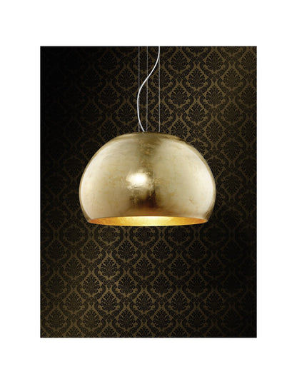 Sospensione Moderna Paralume Vetro Opale Oro Ø51 cm Ontario Trio Lighting