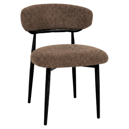 Sedia Blair in tessuto tabacco, gambe nere 61x57x78 cm