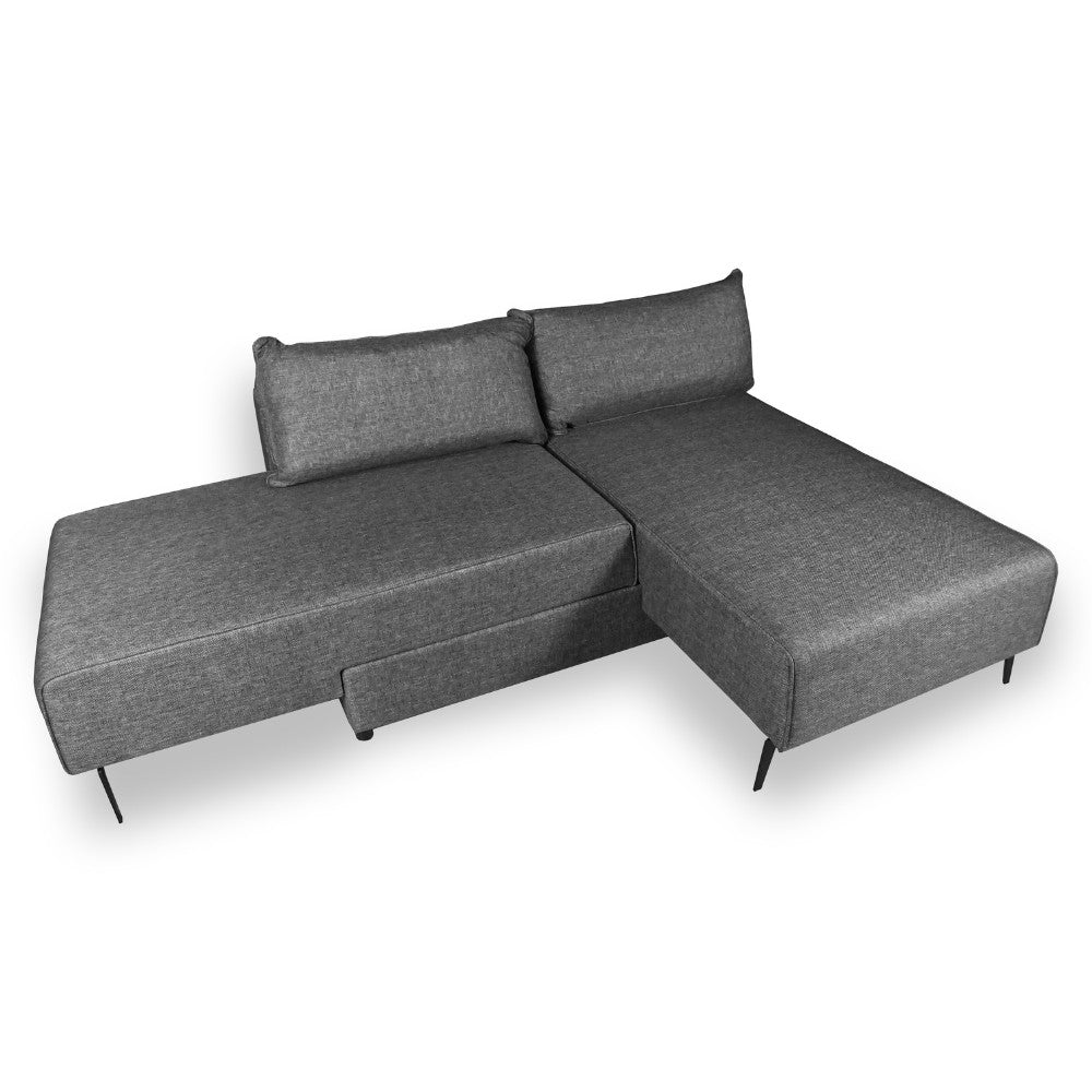 Divano letto angolare grigio 290x85