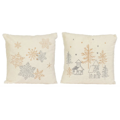 Cuscino decorativo oro e argento con disegni 45 × 45 cm