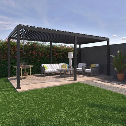 Pergola Bioclimatica Palmas 3x6 m Antracite in Alluminio con Lamelle Orientabili