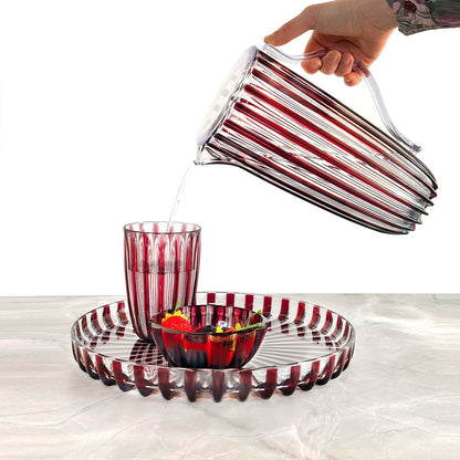 Caraffa con coperchio pin-up colore rosso 19,5 x 13 x H 27 cm