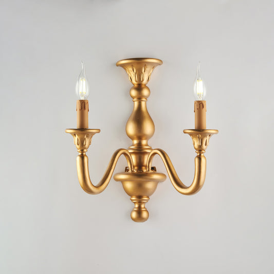 Applique in legno oro antico 2 luci H.41 - L.35 - P.21