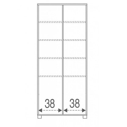 Armadio multiuso due ante scorrevoli con specchio Bianco  82x41x h190 cm