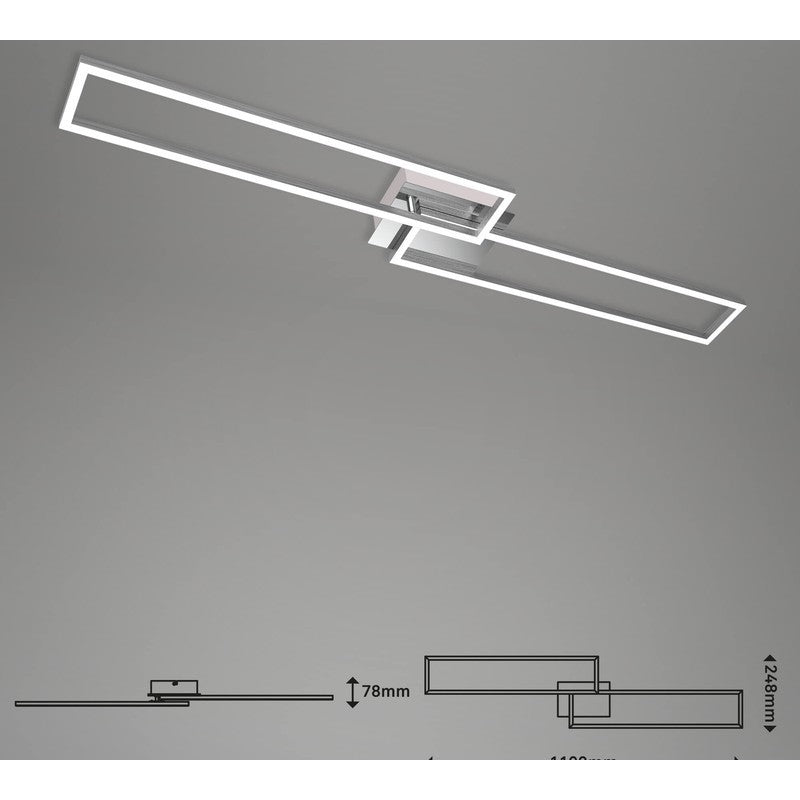 Briloner plafoniera applique frame led 110 cm 40w 4400lm cromo