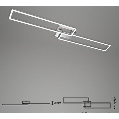 Briloner plafoniera applique frame led 110 cm 40w 4400lm cromo