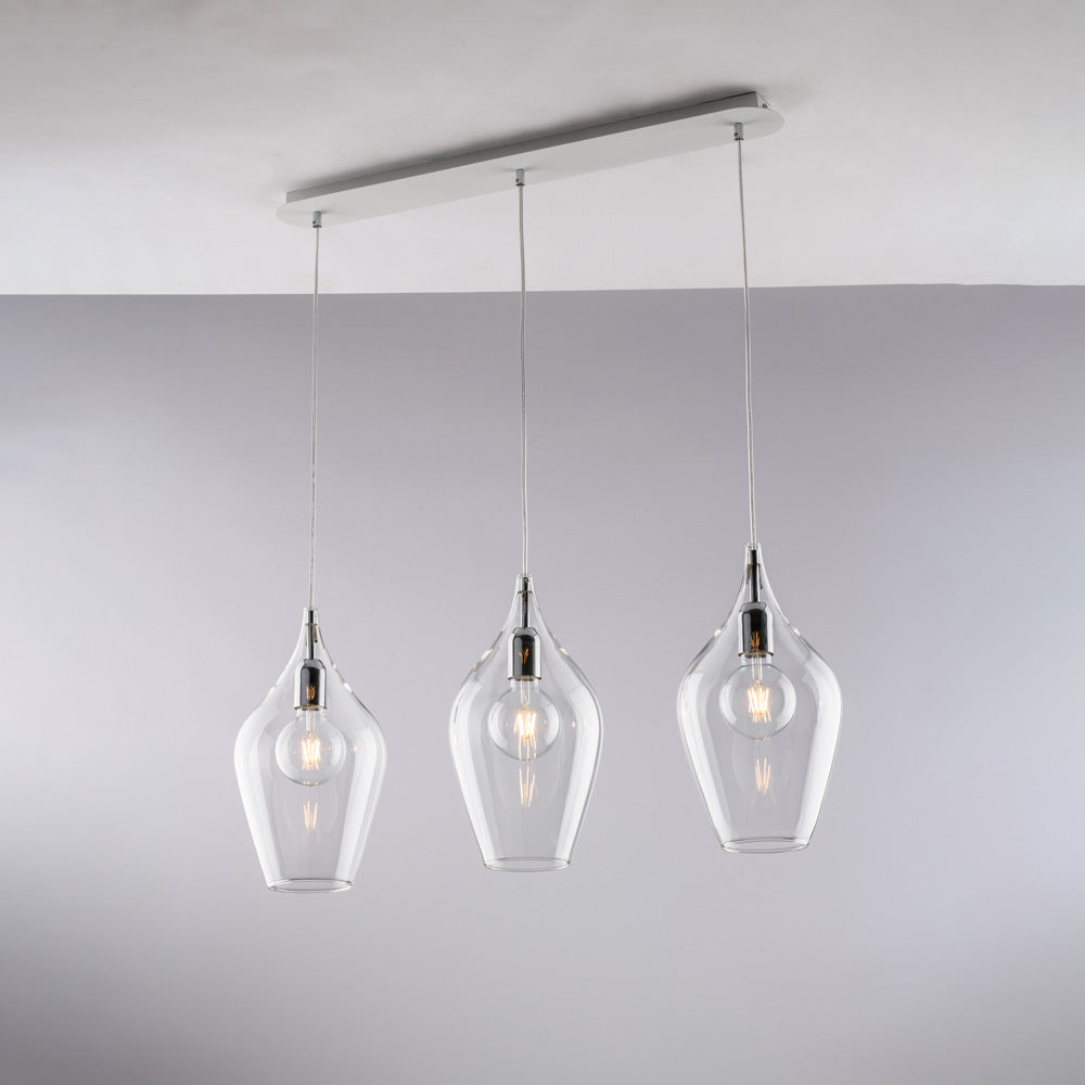 Binario in ferro, vetri Pyrex trasparenti, 3 luci H.41-max 141 Mod.2