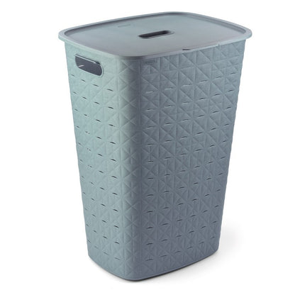 Cesta portabiancheria Curver Softex blu 56l cm 42x31,1x60 h