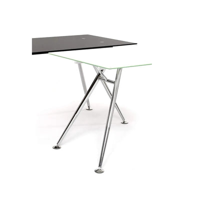 Scrivania bianca con piano in vetro tempetato cm 150x80x76h