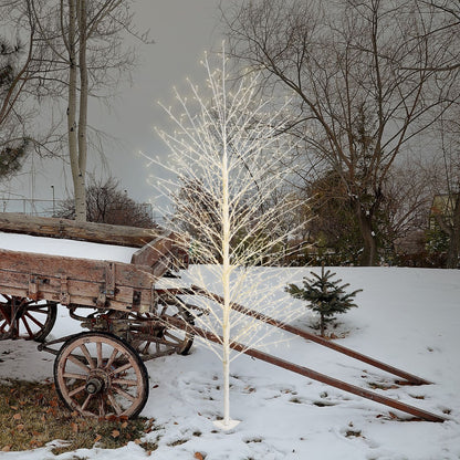 Albero rami bianco 110x200 cm con led