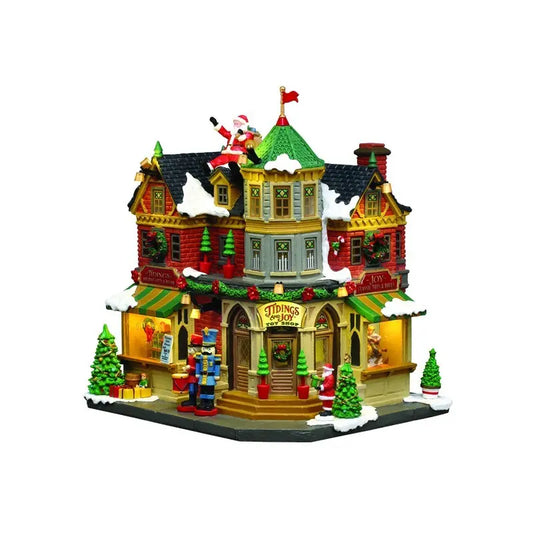 Edificio natalizio Lemax Tidings and Joy 22,5 × 18,5 × H23,5 cm a batteria
