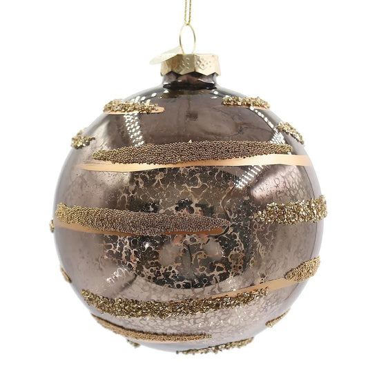 Sfera decorativa Streaks in vetro marrone Ø10 cm