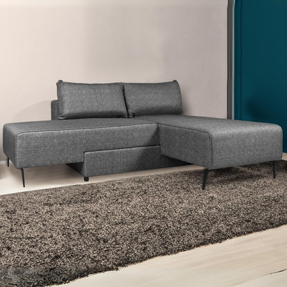Divano letto angolare grigio 290x85