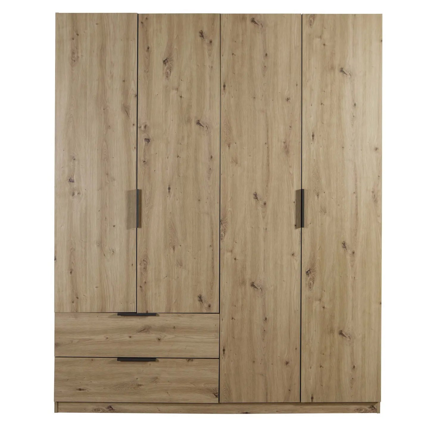 Armadio 4 ante e 2 cassetti cm 162x58 rovere artisan