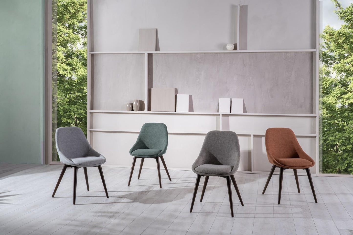 4x Sedia in Tessuto - 58cm x 49cm x 85cm