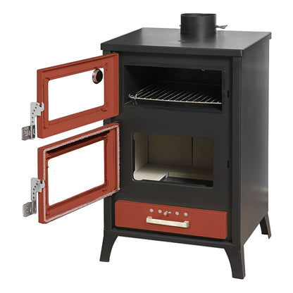 Stufa a Legna con Forno Marika Rossa 22 Kw L50,5xp58,5xh91,5