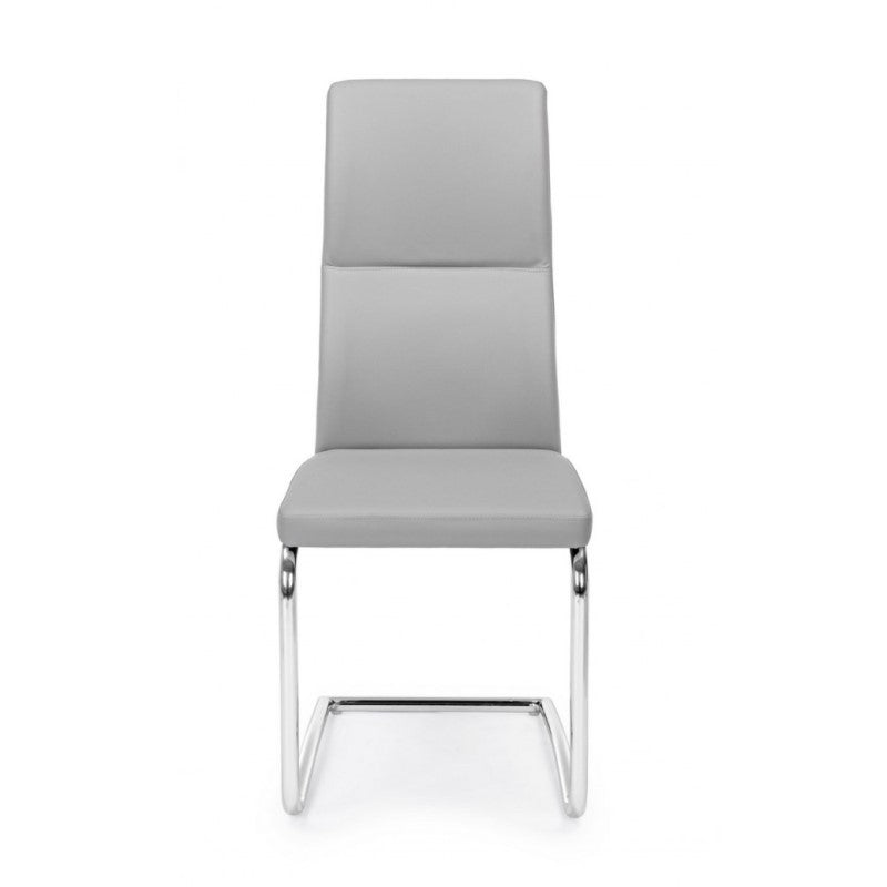 4x Sedia in ecopelle Grigio Chiaro THELMA 44x58x h104 cm