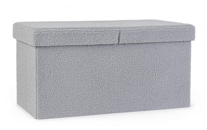 2x Pouf grigio boucle 76x38x38