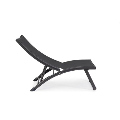 Bizzotto poltrona lounge reclinabile Taylor grigio in alluminio e textilene 53 x 166,5 x 90 cm