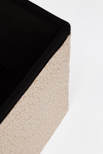 2x Pouf beige in bouclé 76x38x38