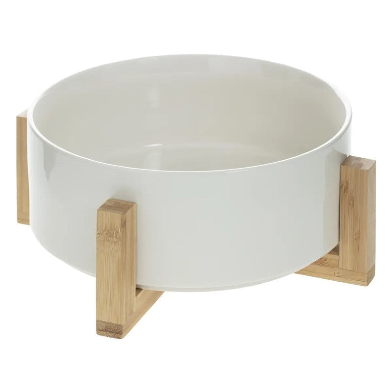 Insalatiera Ø 23 cm bambù e ceramica bianco