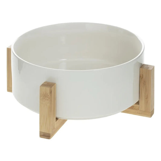 Insalatiera Ø 23 cm bambù e ceramica bianco