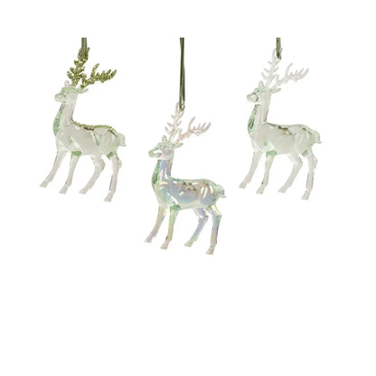 Decorazione natalizia renna in resina verde H14,5 cm - 1 pezzo
