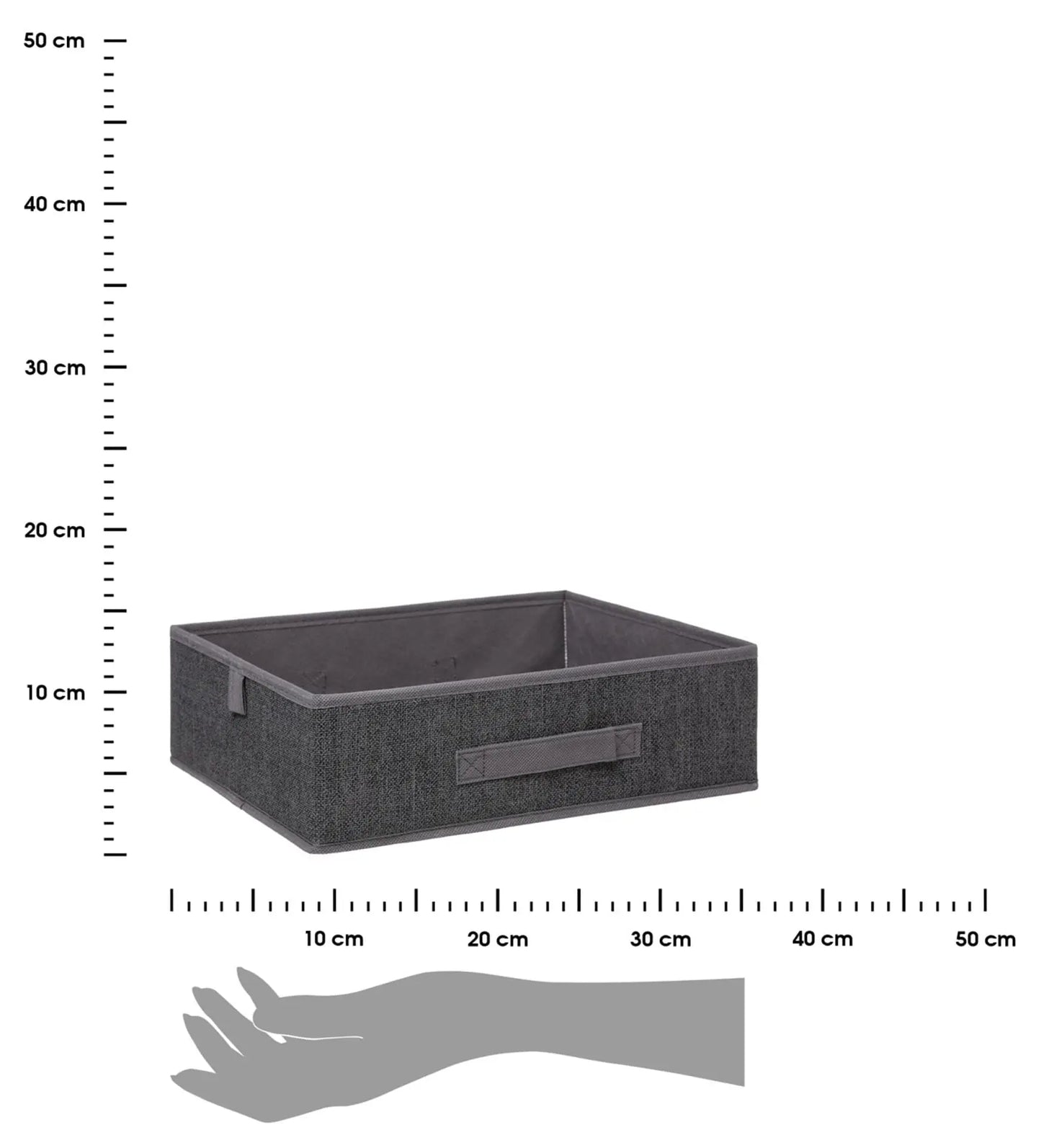 Scatola organizer grigio scuro cm 36x28x11h