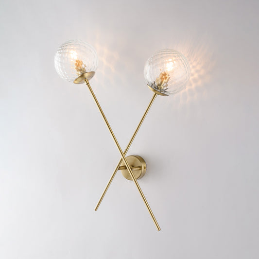 Applique in ferro bronzato spazzolato 2 luci H.62 - L.33 - P.18