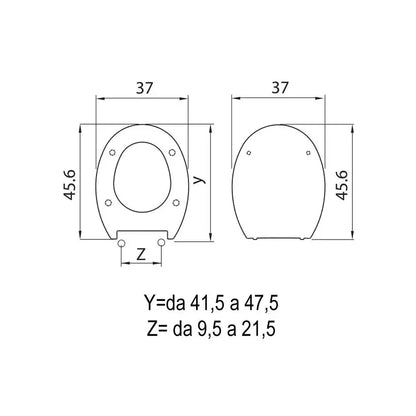Sedile WC Shape bianco in termoindurente H050 regolabile