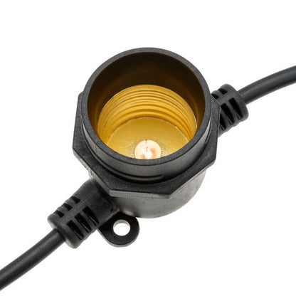 Catena luminosa 5m con 10 portalampada E27 – Cavo nero