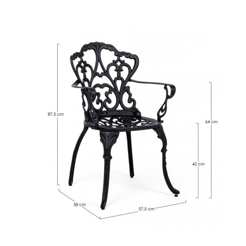 Sedia da esterno Victoria in alluminio antracitecm 57.5x 58x 87.5h