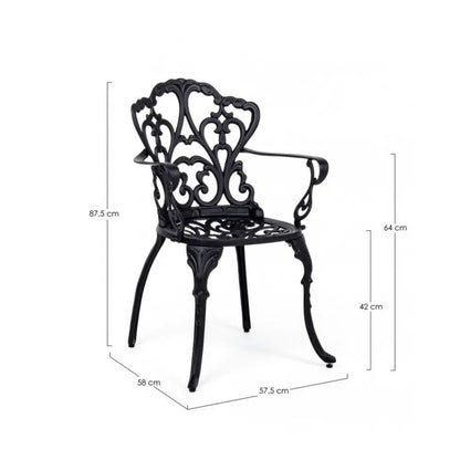 Sedia da esterno Victoria in alluminio antracitecm 57.5x 58x 87.5h