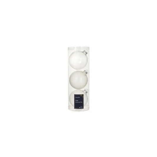 Set 3 palline di Natale in vetro argento Ø10 cm