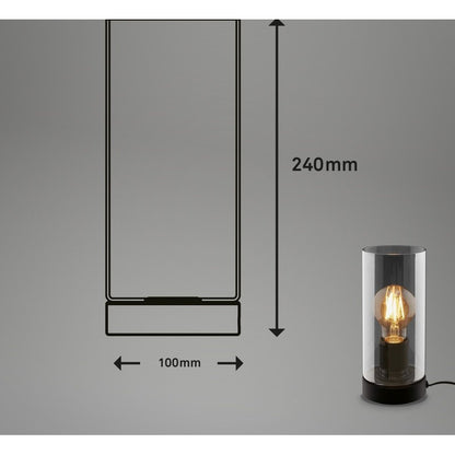Lampada da tavolo Fumi E27  h 23,5 cm nero