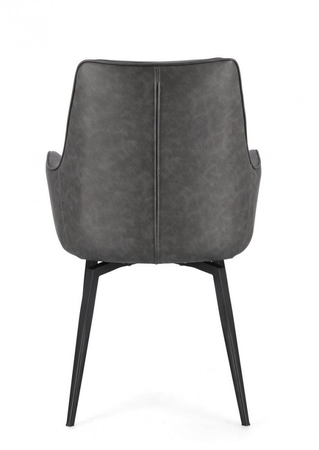 2x Poltrona in ecopelle antracite 56x65x92