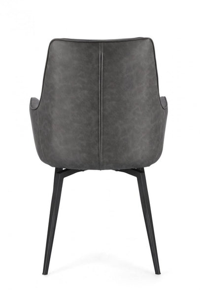 2x Poltrona in ecopelle antracite 56x65x92