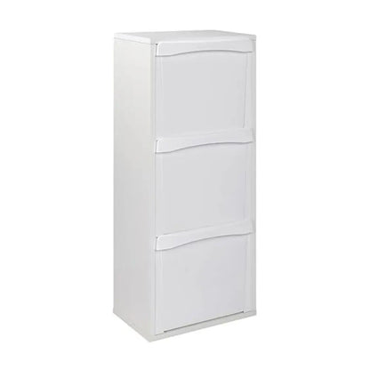 Mobile pattumiera 3 scomparti bianco cm 40x26x101h