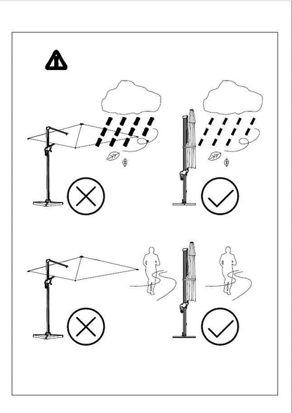 Ombrellone in Alluminio Montana 4x4 m Grigio con Palo Laterale