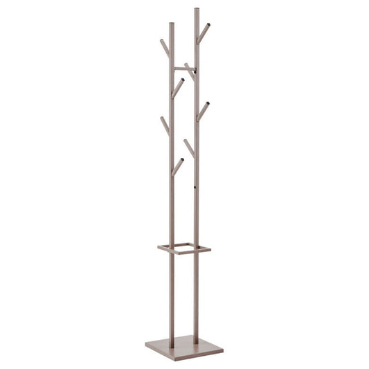 Appendiabiti da terra Grissom in metallo tortora cm 29×29×178