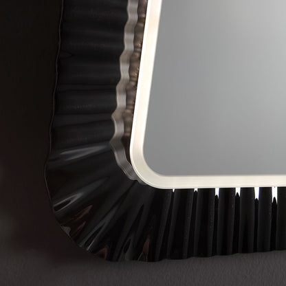 Specchio con Cornice in Vetro Nero 94x68 cm