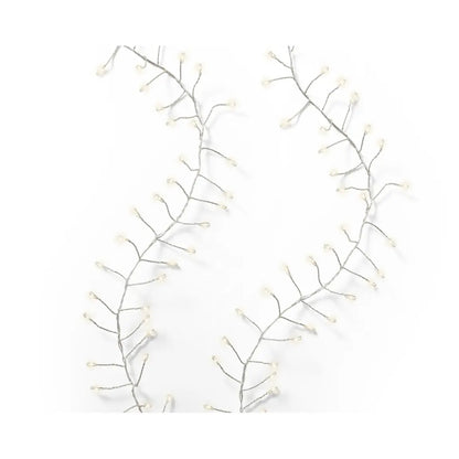 Catena micro LED Compact filo argento luce bianco caldo da esterno 18 m