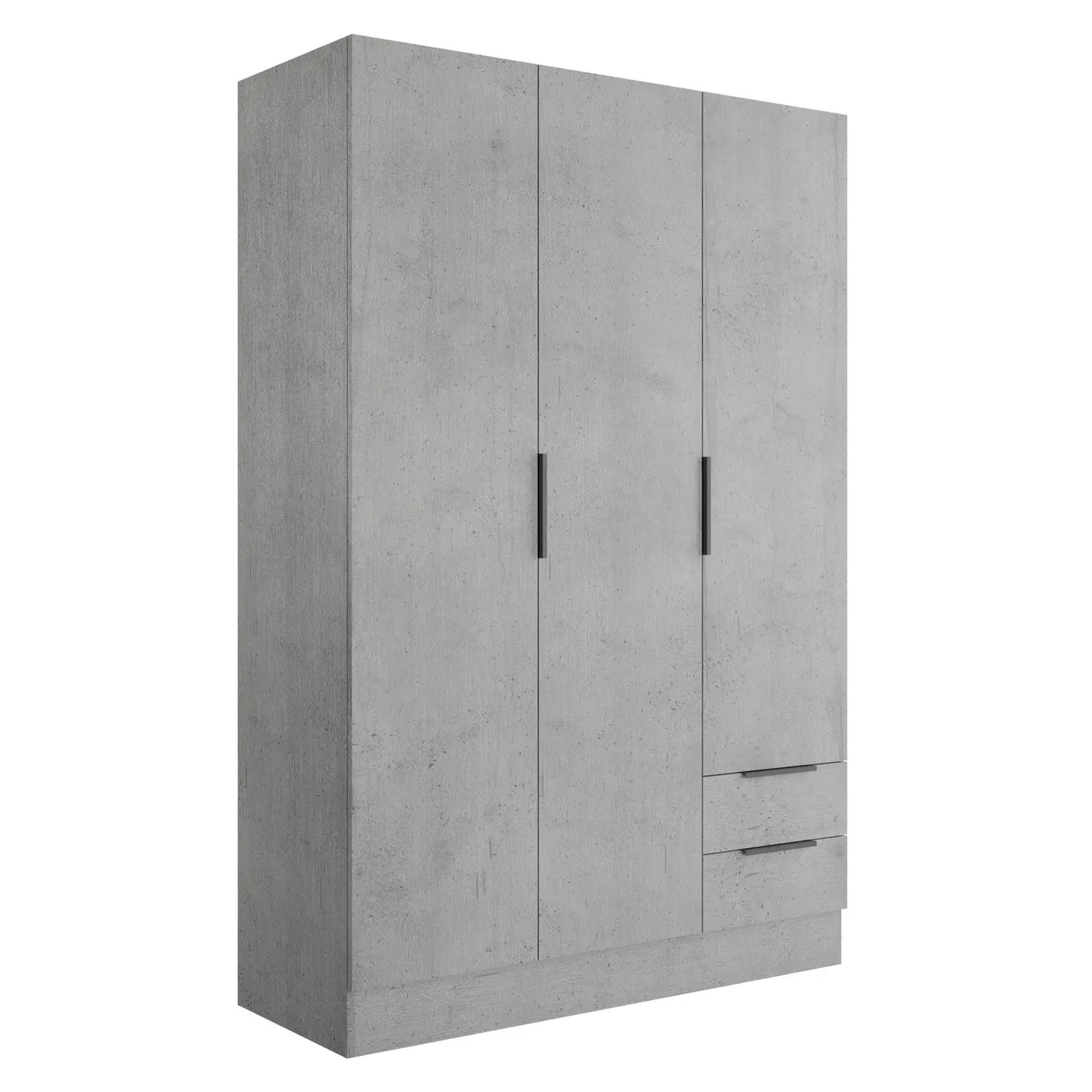 Armadio 3 ante + 2 cassetti cm 120x50 cemento