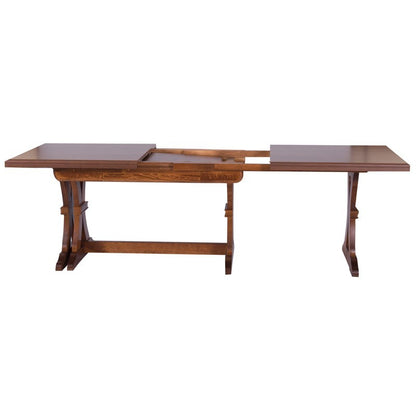 Tavolo in legno massello rettangolare allungabile colore noce 85x180-360xh79 cm