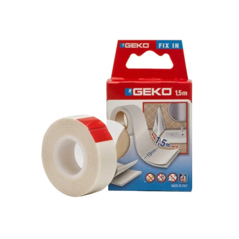 Nastro biadesivo in schiuma bianca 19 mm x 1,5 m