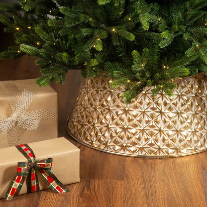 Copribase per albero di Natale in ferro oro antico Ø57 × H25 cm