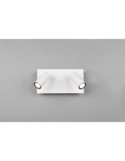 Lampada Da Parete Bianca IP54 Tunga Doppio Spot Led Orientabile Trio Lighting