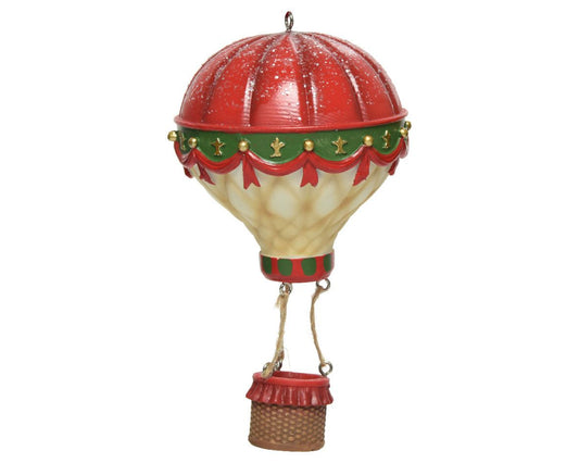 Mongolfiera rossa h.80cm con glitter